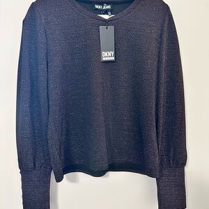 DKNY Women's Sparkling Black Blouse